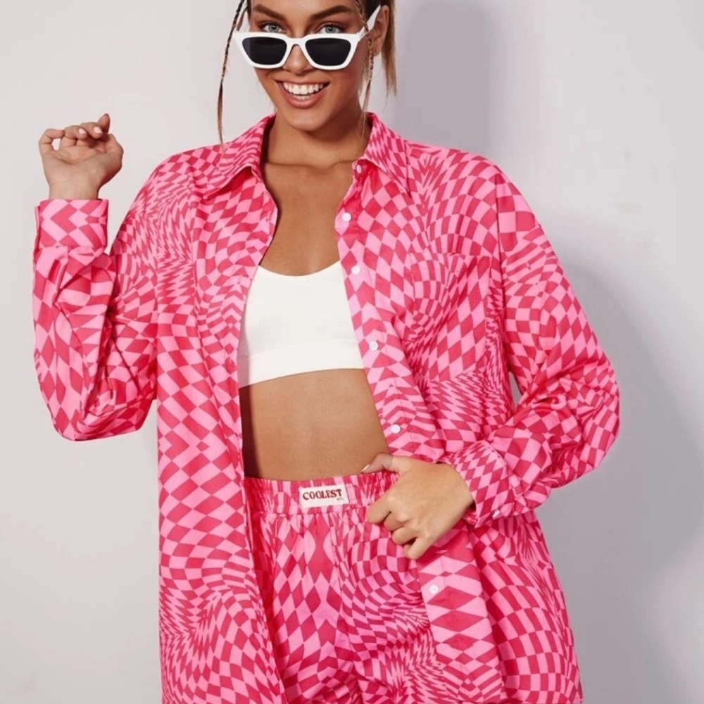 Brand new pink 2 piece L short set